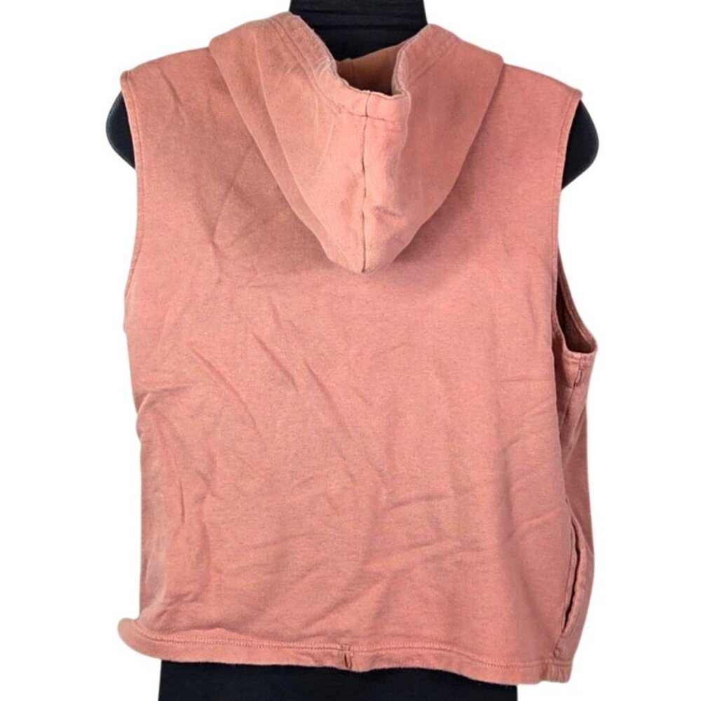 Harley-Davidson Womens Pink Hooded Sleeveless Zip-Up Vest L Cotton - Picture 3 of 6